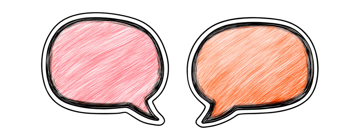 Illustration comparing features of dialogue and discussion