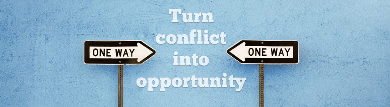 Illustration supporting conflict as an opportunity
